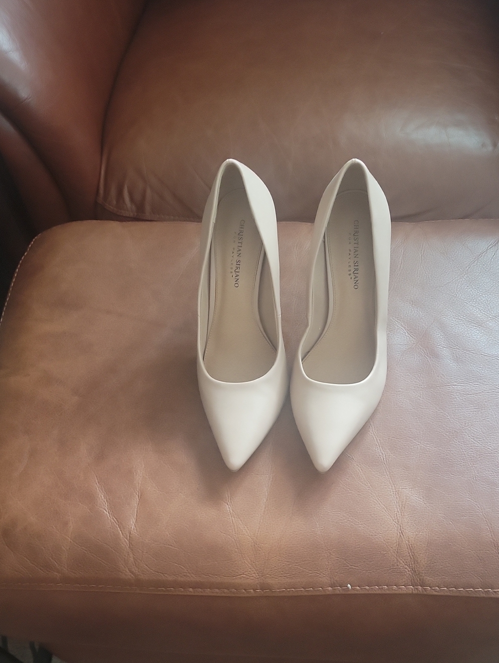 Christian Siriano Cream Pointed Toe Pumps